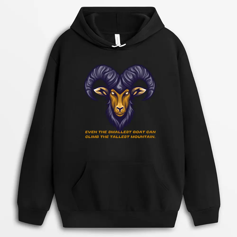 Even The Smallest Goat Can Climb The Tallest Mountain Redxgap Hoodie - Black