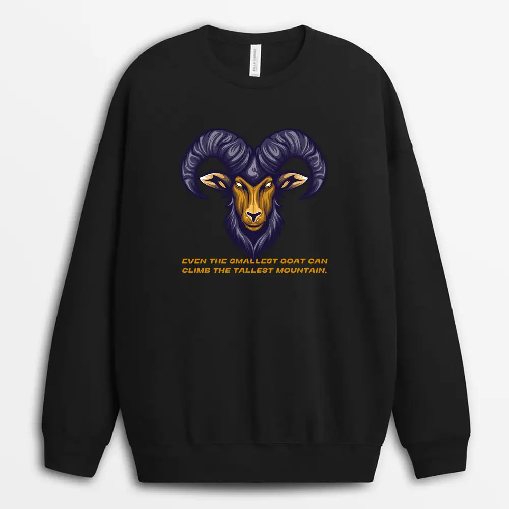 Even The Smallest Goat Can Climb The Tallest Mountain Redxgap Sweatshirt - Black