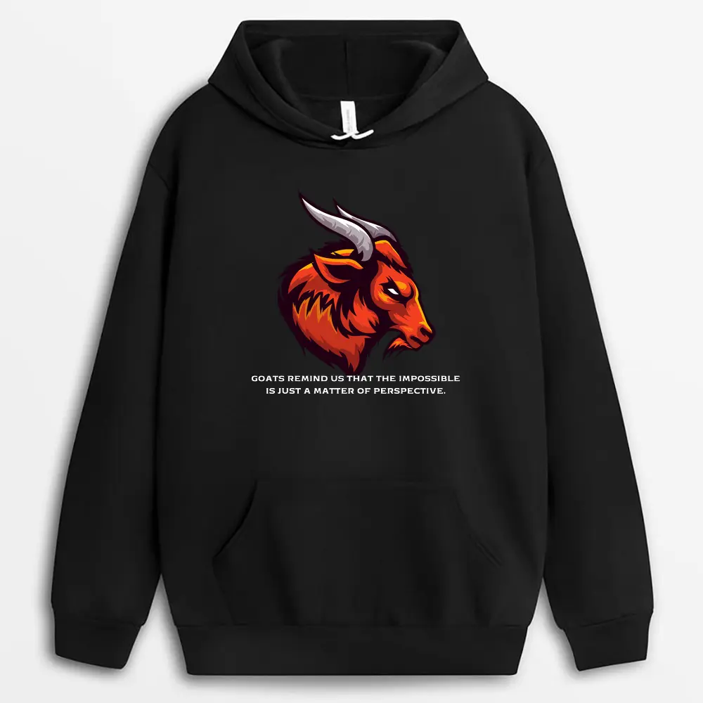 Goats Remind Us That The Impossible Is Just A Matter Of Perspective Redxgap Hoodie - Black