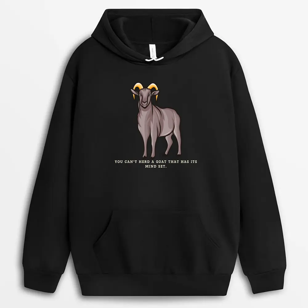 You Cant Herd A Goat That Has Its Mind Set Redxgap Hoodie - Black