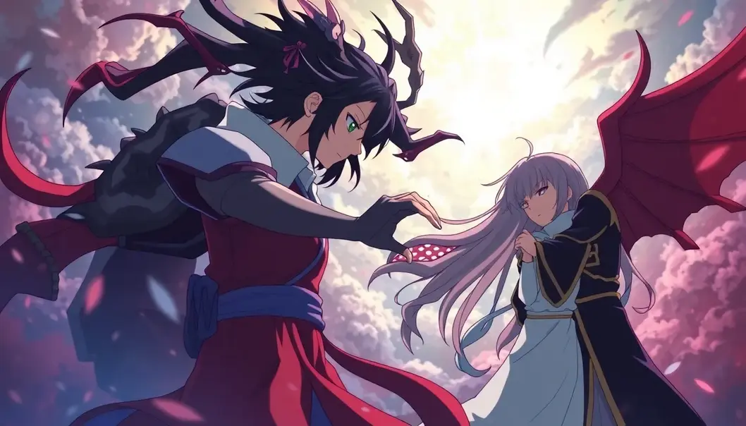 Anime characters exemplify emotional dialogue amidst cherry blossoms.