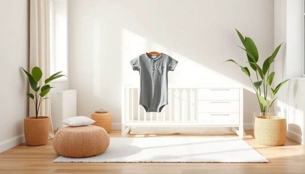 A classic cotton baby dress complements plush interior decor.
